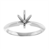 14K White Gold 7x5mm Oval Center Solitaire Engagement Ring