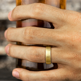 Gray Tantalum And 14K Yellow Gold ‘The Aurora’ Swirl Finish 6.5mm Wedding Band