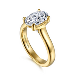 14K Yellow Gold 'Villa' Classic Oval Natural Diamonds Engagement Ring