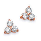 14K Rose Gold Stud Natural Diamonds Earrings
