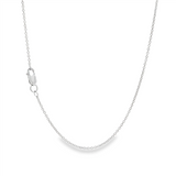 JT ESTATE 14K White Gold 17 Inch Round Cable Chain