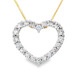 14K Yellow Gold Natural Diamonds Heart Pendant