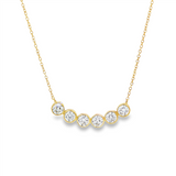 14K Yellow Gold Lab Grown Diamonds Curved Bar Necklace