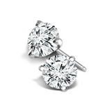 14K White Gold 0.60 CTW Round Natural Diamonds Stud Earrings