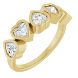 14K Yellow Gold Stackable Lab Grown Heart Diamonds Ring