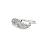 14K White Gold Free Form Natural Diamonds Ring