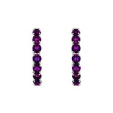 February Birthstone Sterling Silver Amethyst Inside Out Earrings