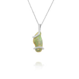 18K White Gold Opal Free Form Pendant