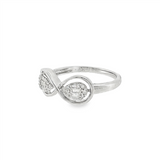 10K White Gold Infinity Natural Diamond Ring