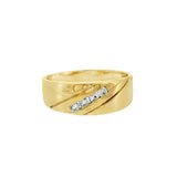 JT ESTATE 14K Yellow Gold Four-Diamond Channel Set 8mm Straight Band