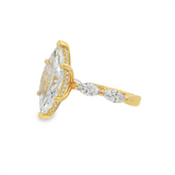 14K Yellow Gold 5.00Ct Marquise Lab Grown Diamonds Modern Engagement Ring