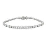 14K White Gold Natural Diamonds Tennis Bracelet