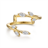 14K Yellow Gold Enhancer Natural Diamonds Band