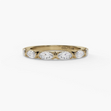 14K Yellow Gold Contemporary Natural Diamonds Band