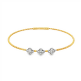 14K Yellow And White Gold Natural Diamonds Flex Bracelet
