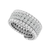 Titanium And 14K White Gold Flexie Natural Diamonds Ring