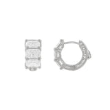 14K White Gold 12Mm Round Natural Diamonds Huggies