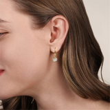 14K Yellow And White Gold Diamond Lever Back Bujukan Dangle Earrings