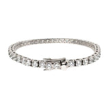 Stainless Steel Lab-Created White Sapphire Tennis Bracelet
