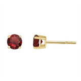 14K Yellow Gold Garnets Stud Earrings