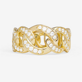 18K Yellow Gold Overlay Graduated Pavé 'Julian' Ring