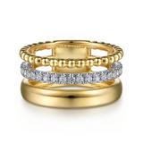 14K Yellow And White Gold Bujukan Easy Stackable Diamond Ring
