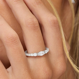 Silver Overlay 'The Maven' Cubic Zirconia Stackable Ring