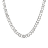 Sterling Silver Natural Diamonds Cuban Necklace