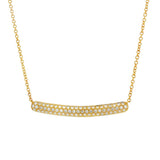 18K Yellow Gold Natural Diamonds Bar Necklace