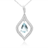 14K White Gold Amethyst Drop Pendant