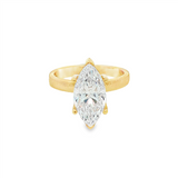 14K Yellow Gold Hidden Halo Marquise Diamond Engagement Ring