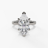 14K White Gold Solitaire Marquise Natural Diamonds Engagement Ring