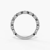 14K White Gold Modern Natural Diamonds Band