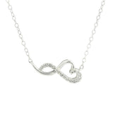Sterling Silver Natural Diamonds Heart Necklace