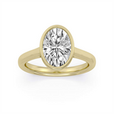14K Yellow Gold 2.53Ct Oval Lab Grown Diamonds Solitaire Engagement Ring