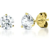 14K Yellow Gold 0.40 CTW Round Natural Diamonds Stud Earrings