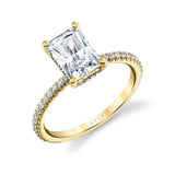 14K Yellow Gold 'Maryam' Classic Radiant Diamond Engagement Ring