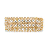 14K Yellow Gold Natural Diamonds Mesh Bracelet