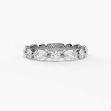 14K White Gold Modern Natural Diamonds Band