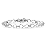 14K White Gold Natural Diamonds Infinity Link Bracelet