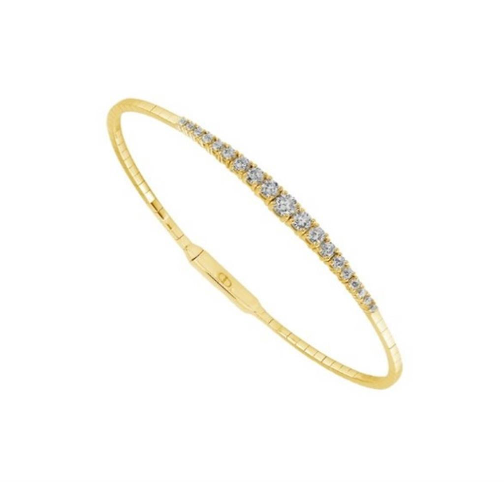 Titanium And 14K Yellow Gold Flexi Diamond Bracelet