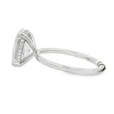 Platinum 3.04Ct Oval Lab Grown Diamonds Hidden Halo Engagement Ring