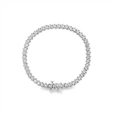 JT ESTATE 10K White Gold Natural Diamonds Tennis Bracelet