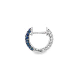 14K White Gold Sapphires Reversible Huggie Earrings