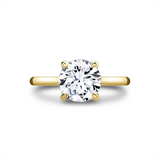 14K Yellow Gold 'Chrys' Solitaire Round Natural Diamonds Engagement Ring