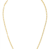 14K Yellow Gold 18 Inches Paperclip Chain