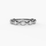 14K White Gold Contemporary Natural Diamonds Band