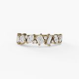 14K White Gold Organic Natural Diamonds Band