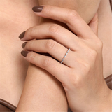 14K White Gold Modern Natural Diamonds Band