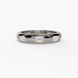 14K White Gold Contemporary Natural Diamonds Band